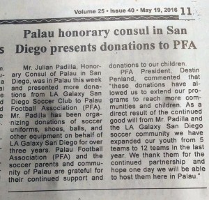 Palau Newspaper Article June 2016